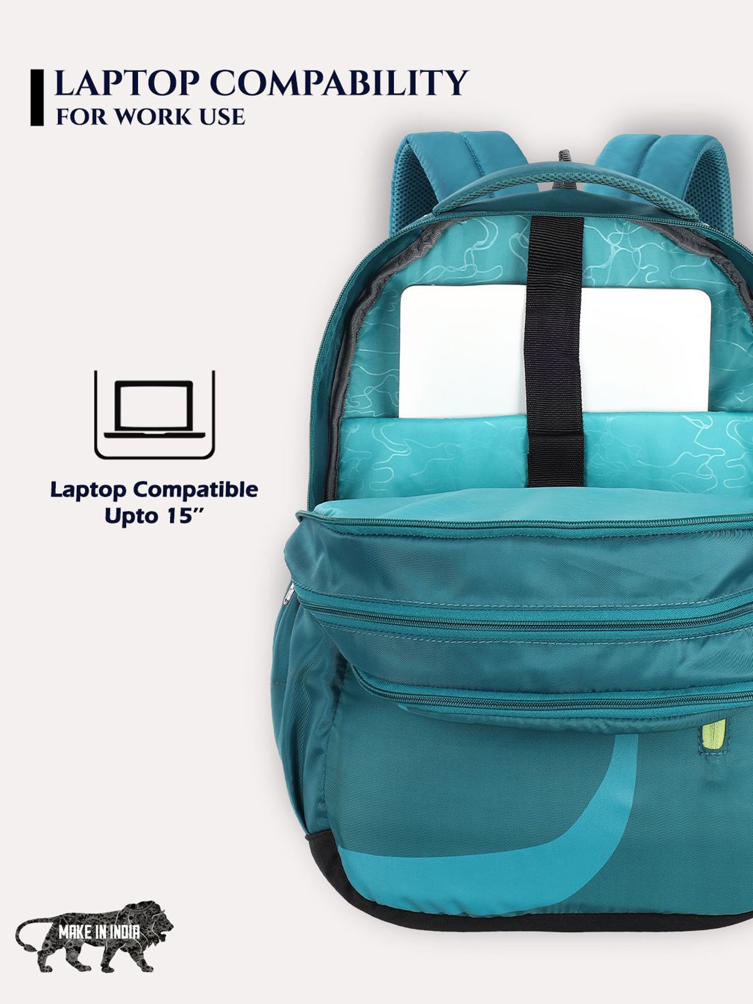 Lavie Sport Zolt X 34L Laptop Backpack For Men & Women | College Bag For Boys & Girls (Teal)