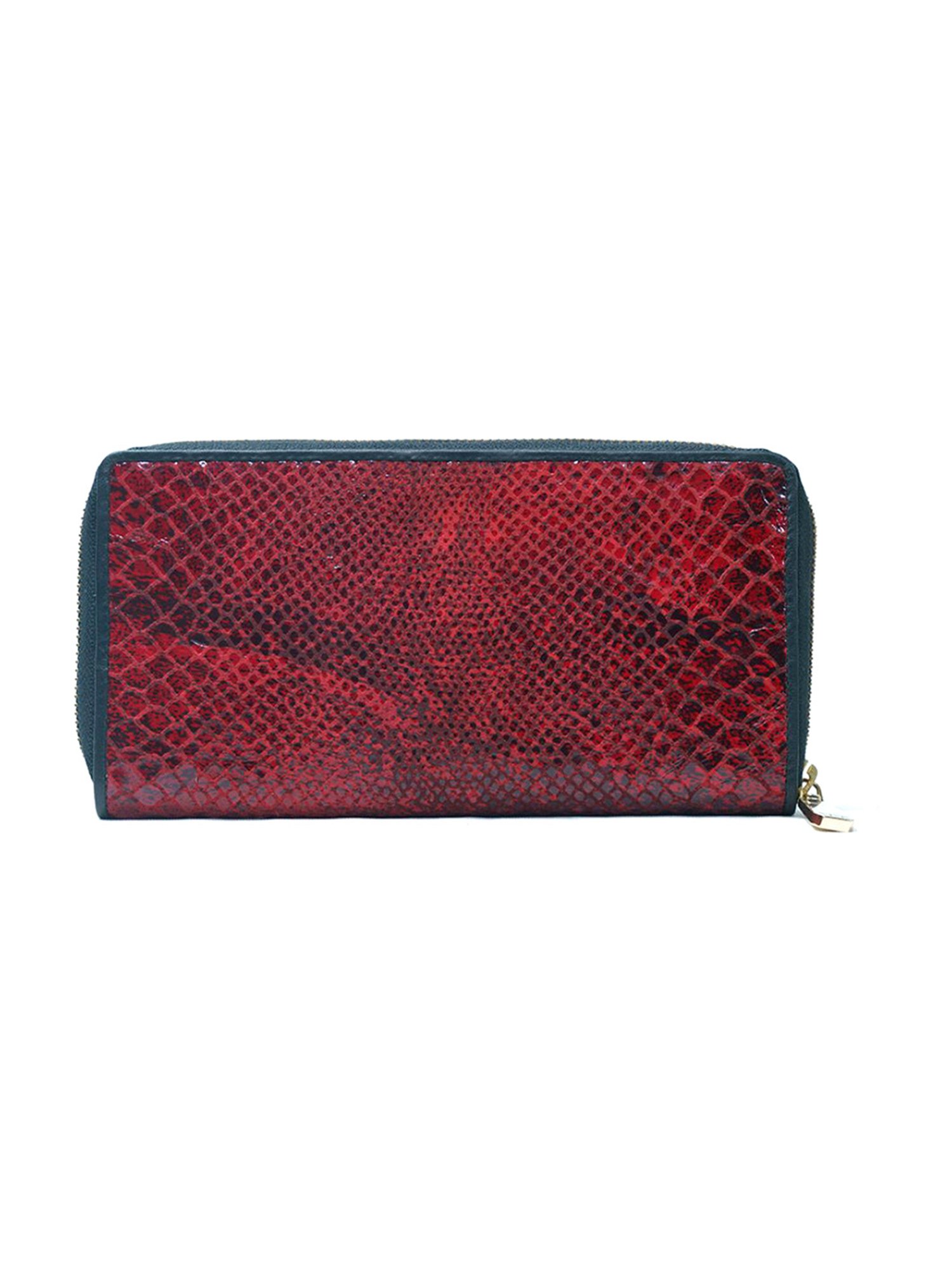 RI2K London Red Leather Textured Zip around Wallet