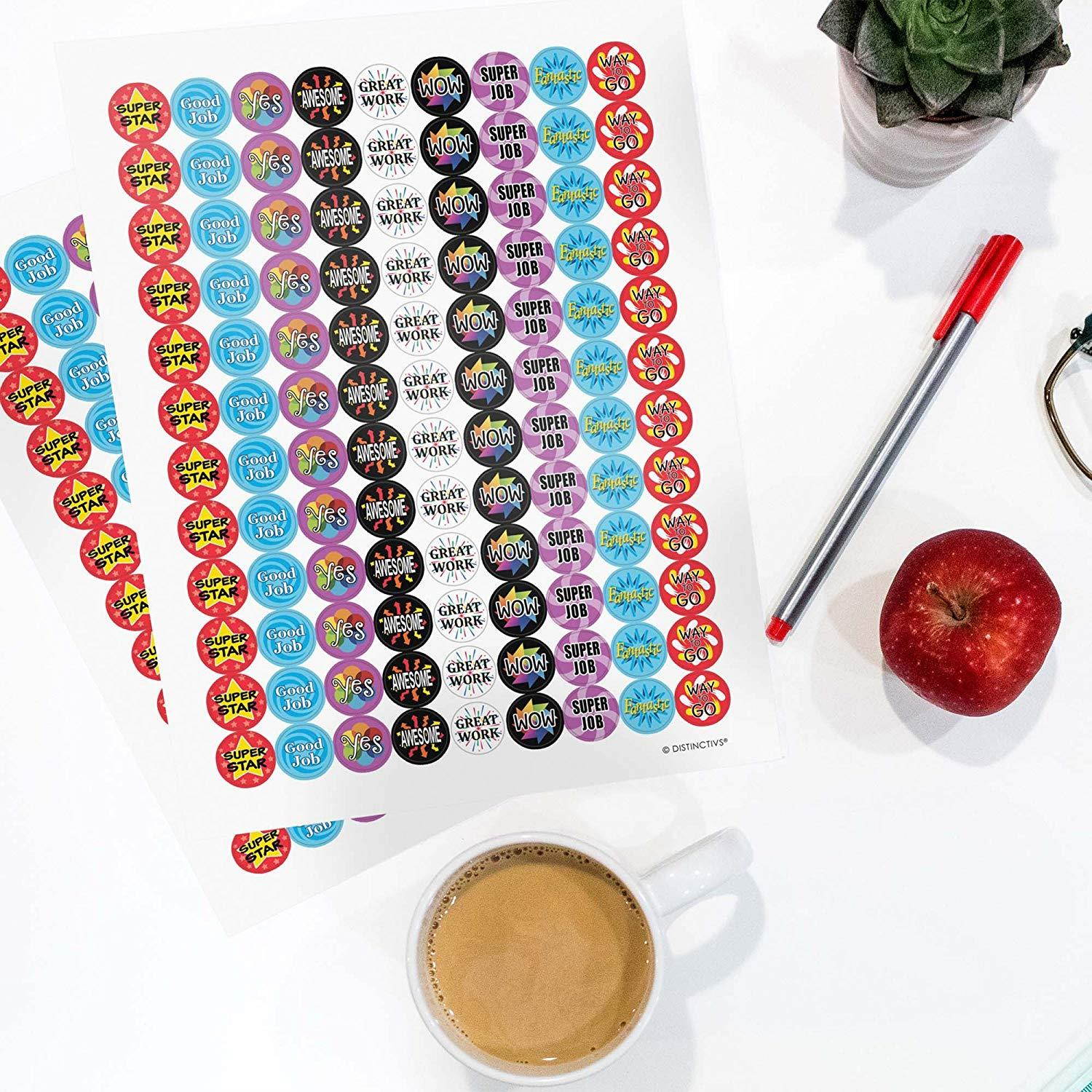 Teacher Reward Motivational Stickers for Children (Set of 1,080)