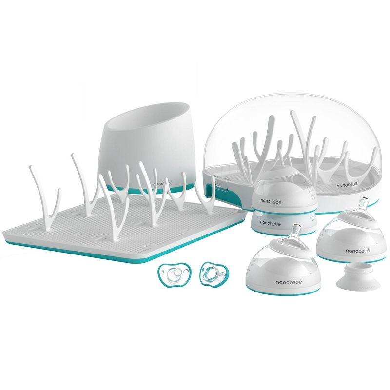 Nanobebe Complete Newborn Baby Bottle Gift Set & Accessories - Teal