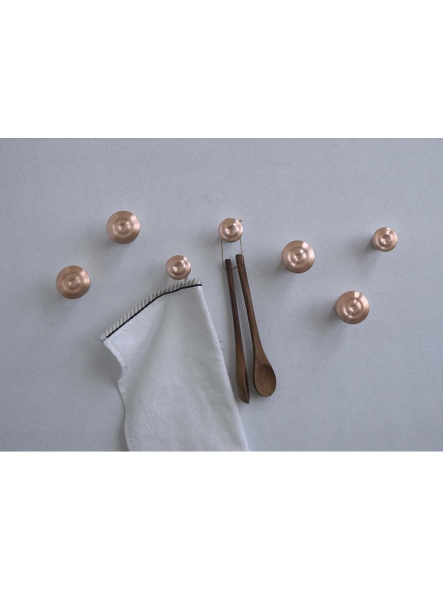 COPPRE Metallic Copper Small Antimicrobial Wall Peg - Set of 2