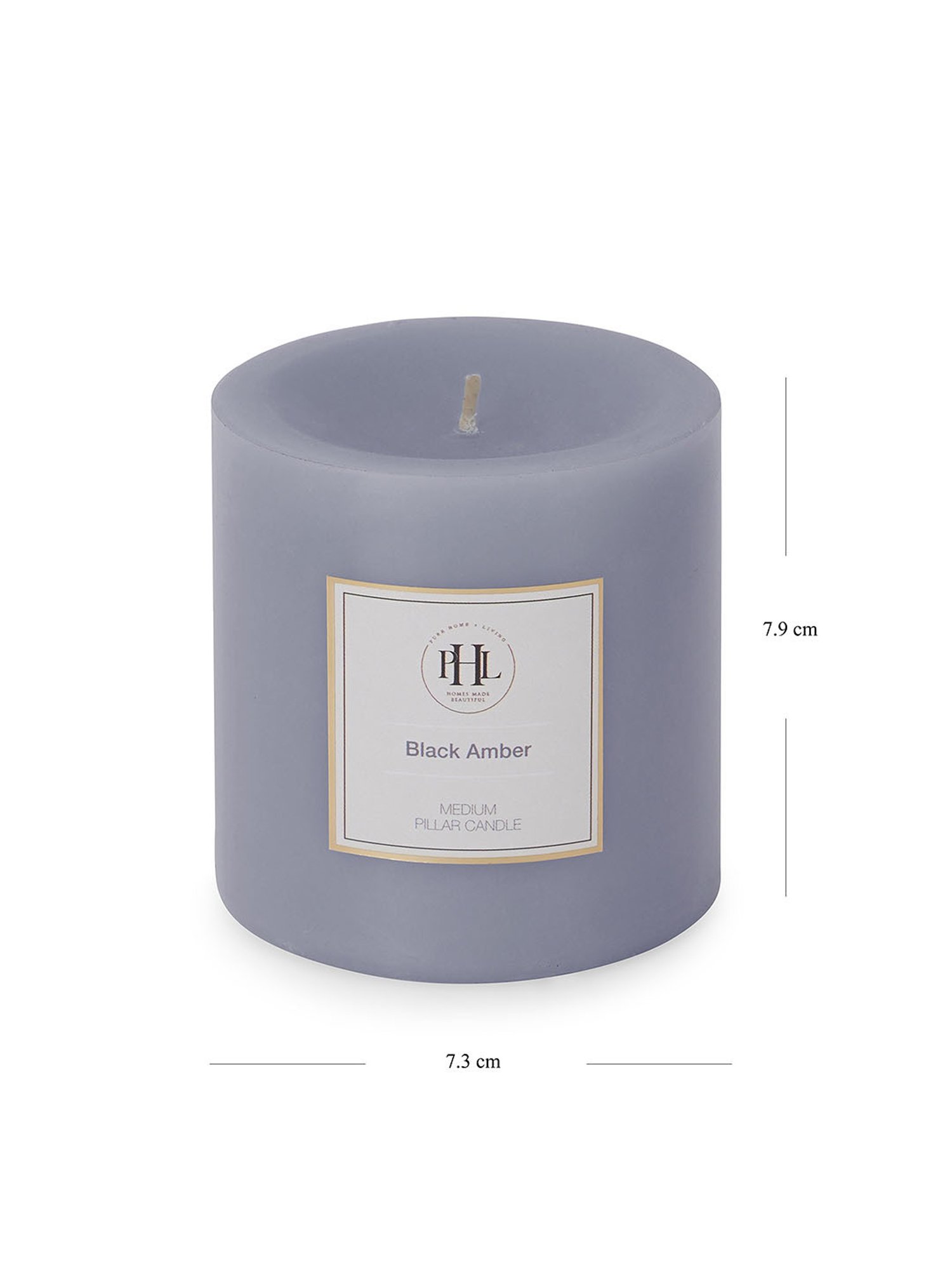 Pure Home and Living Purple Black Amber Pillar Candle