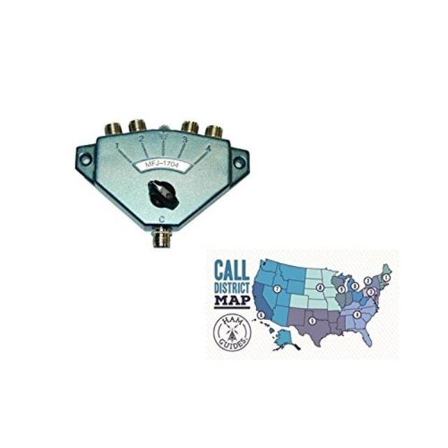 mfj antenna switch, 0450mhz 2.5kw 4pos, lp and ham guides tm pocket reference card bundle