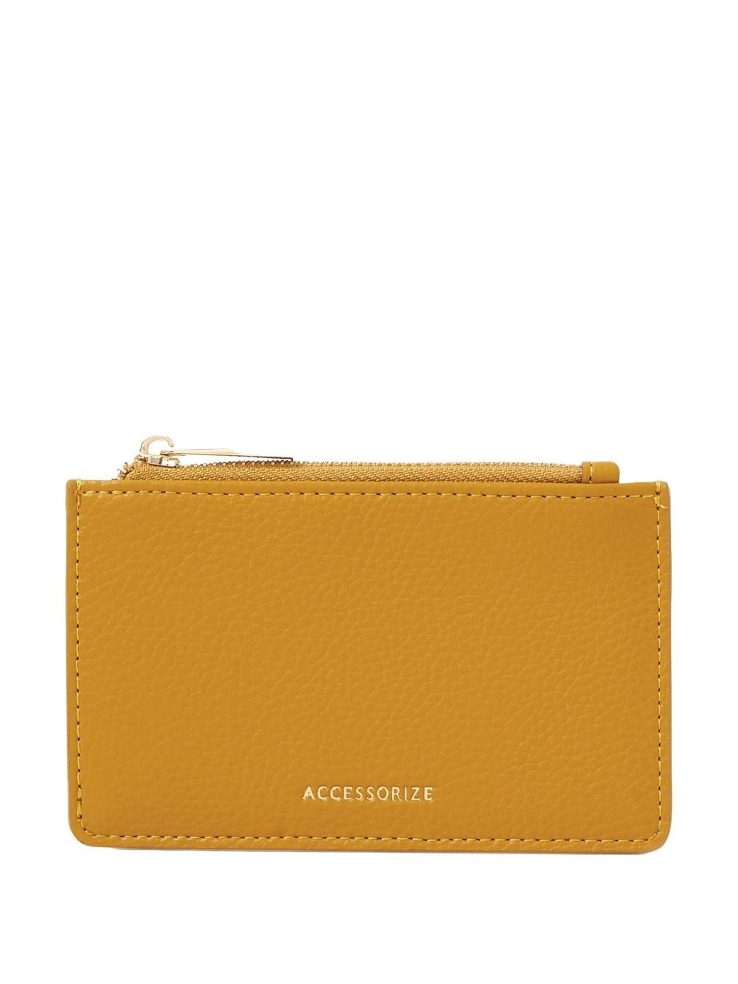 Accessorize London Yellow Textured Card Holder