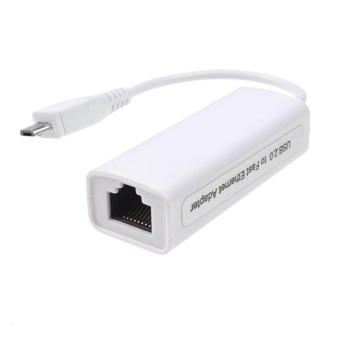 Hong Ye USB Ethernet Adapter  Micro USB 2.0 to RJ45 White