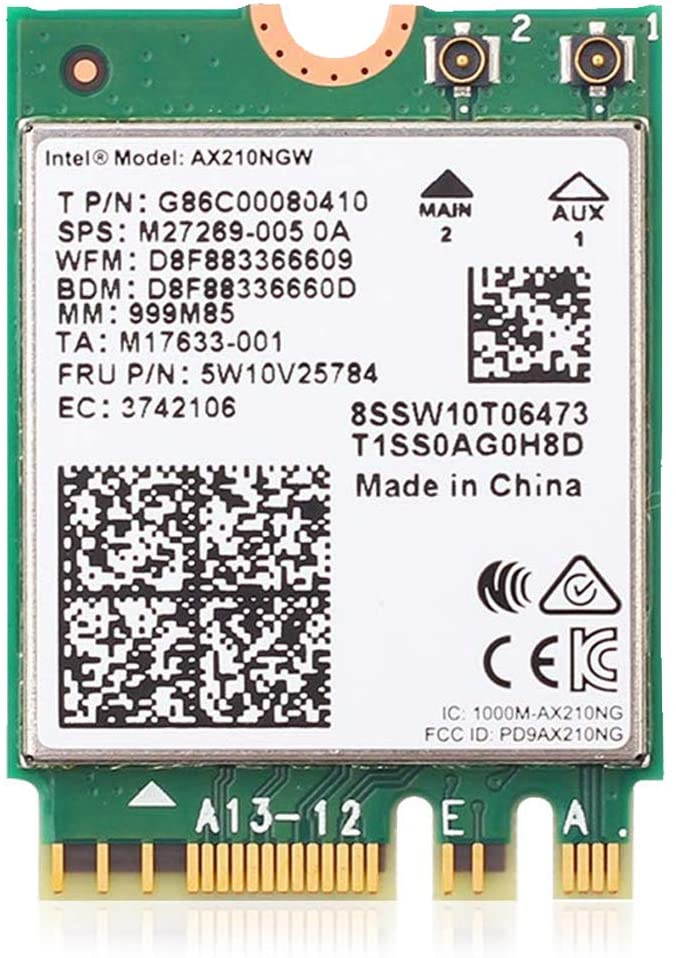 Wi-Fi 6E 6Ghz WiFi card 11AX Wireless Module 3 Band 6GHz; 5GHz; 2.4GHz MU-MIMO Tri-Band Internal Network Adapter with Bluetooth 5.2 for Laptop, Support Windows 10 64bit, M.2/NGFF