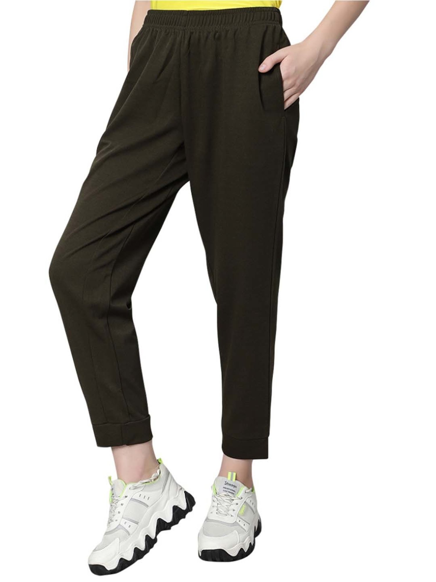 Omtex Green Mid Rise Sports Track Pants