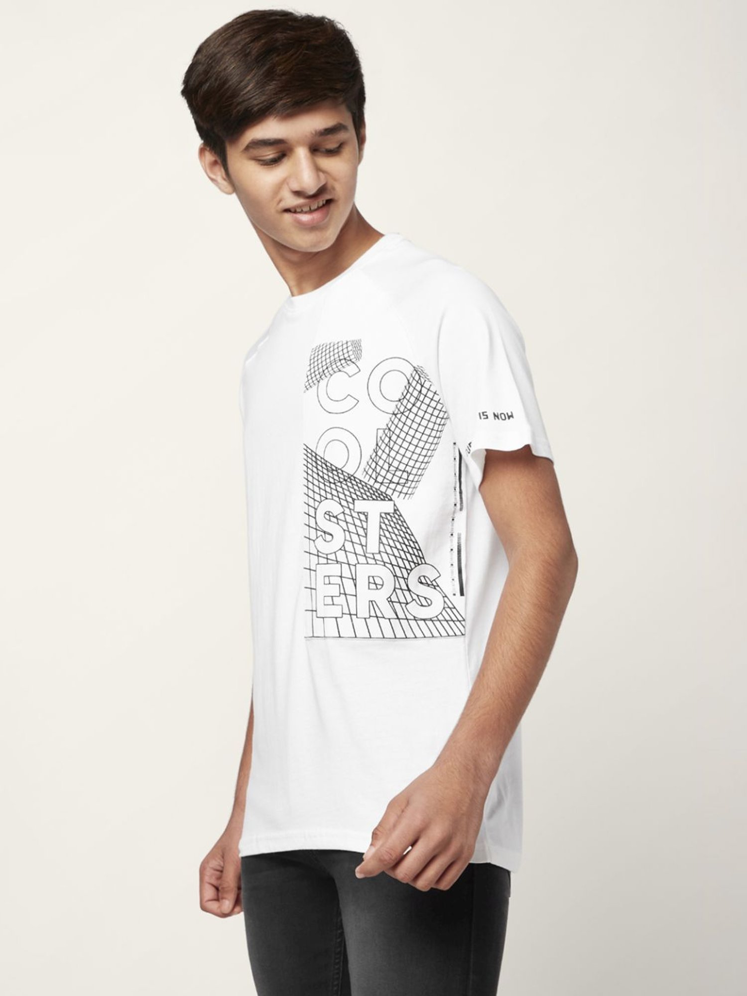 Coolsters by Pantaloons Boys White Cotton Printed T-Shirt