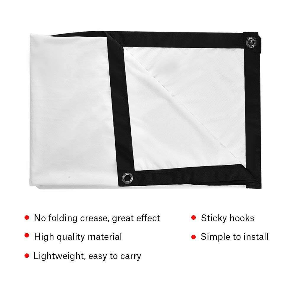 Fosa 60-120 Inch Portable Foldable Non-Crease White Projector Curtain Projection Screen 16:9 Portable Movies Screen for Projector Home Theater Outdoor/Indoor(60Inch)