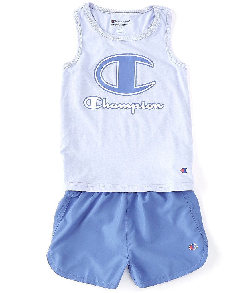 Champion Little Girls 2T-6X Script Logo Tank Top & Short Set