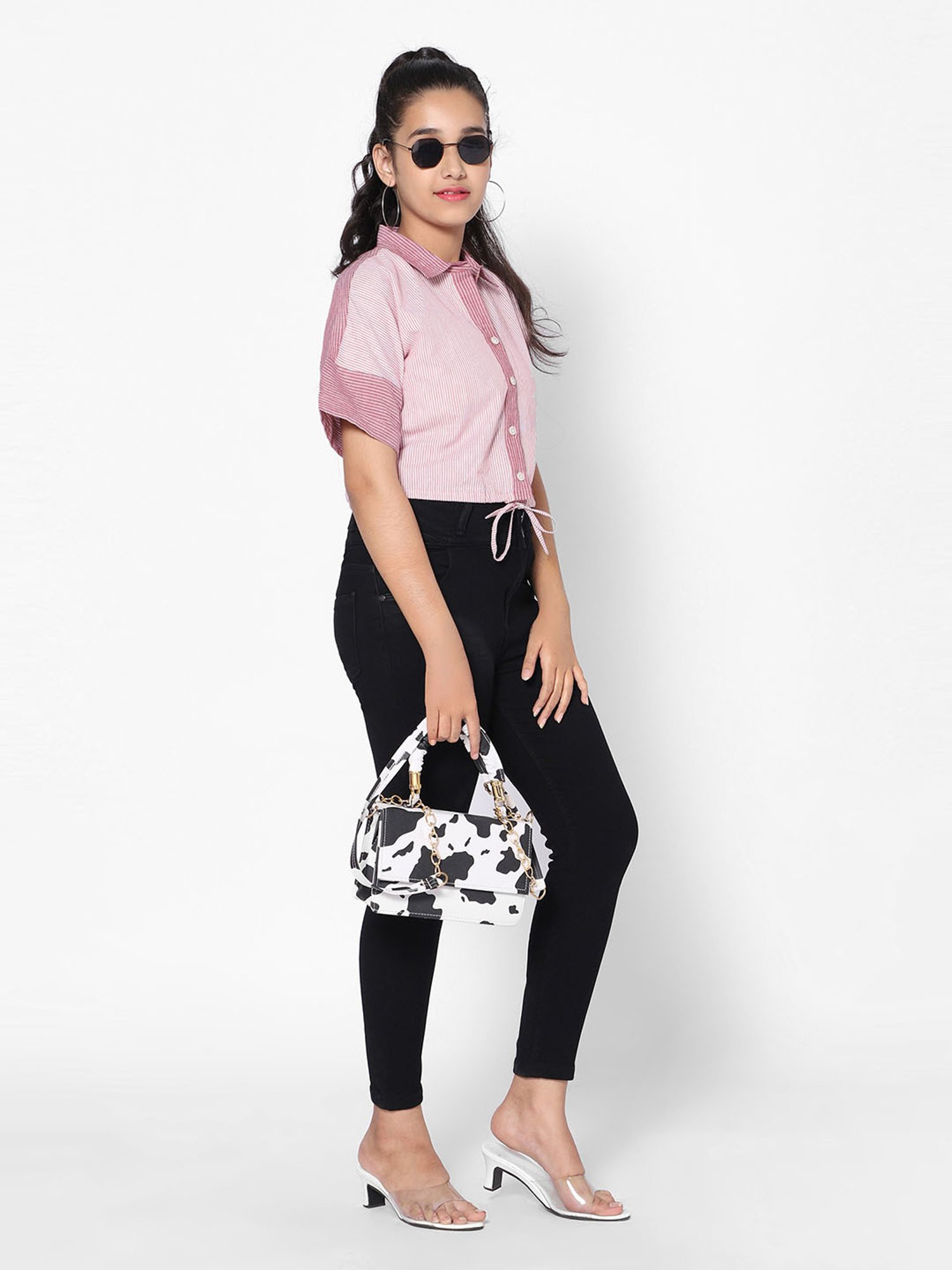 TeenTrums Girls Pink Striped Top