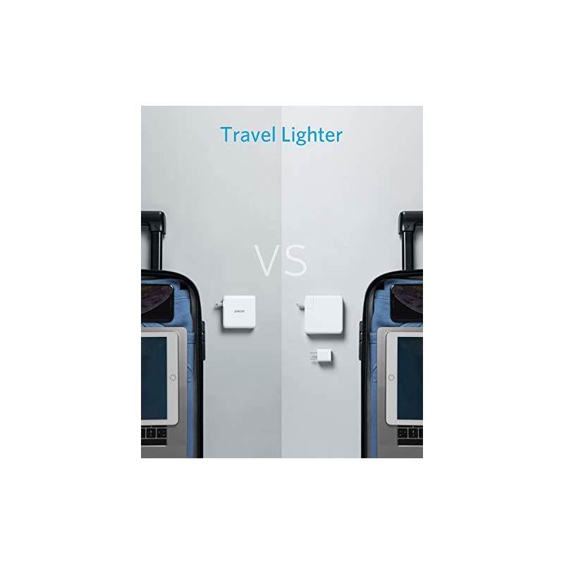 USB C Charger  60W PIQ 30 GaN Tech Dual Port Charger PowerPort Atom III 2 Ports Travel Charger with a 45W USB C Port for USBC Laptops MacBook iPad Pro iPhone Galaxy Pixel and More