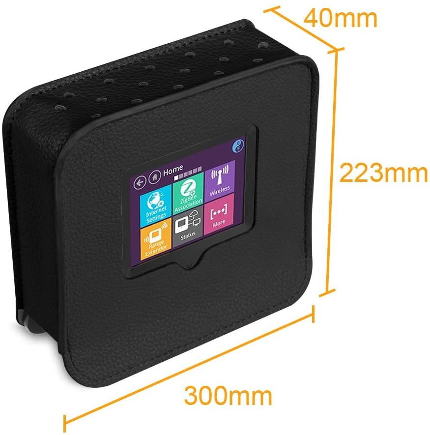 Fintie Case for Securifi Almond 2015 / Securifi Almond - Premium PU Leather Dust Cover with Soft Lining for Securifi Almond Touchscreen Wireless Router/Range Extender Black