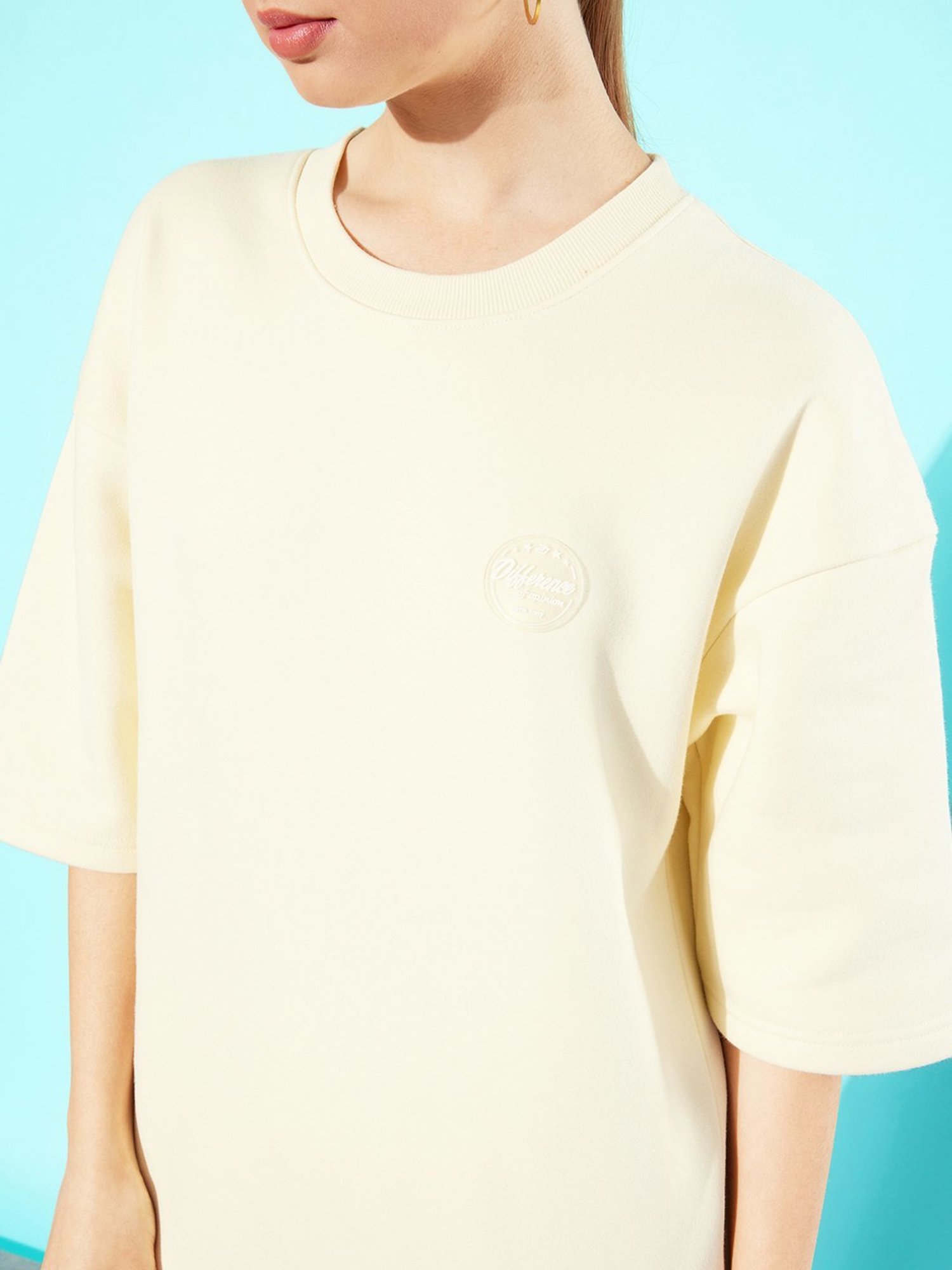 Difference of Opinion Off White Fleece Oversized Sweatshirt