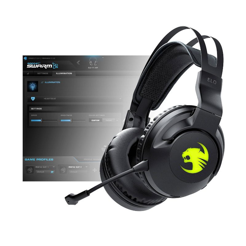 Roccat ELO 7.1 Air Surround Sound Wireless Gaming Headset for PC - Black