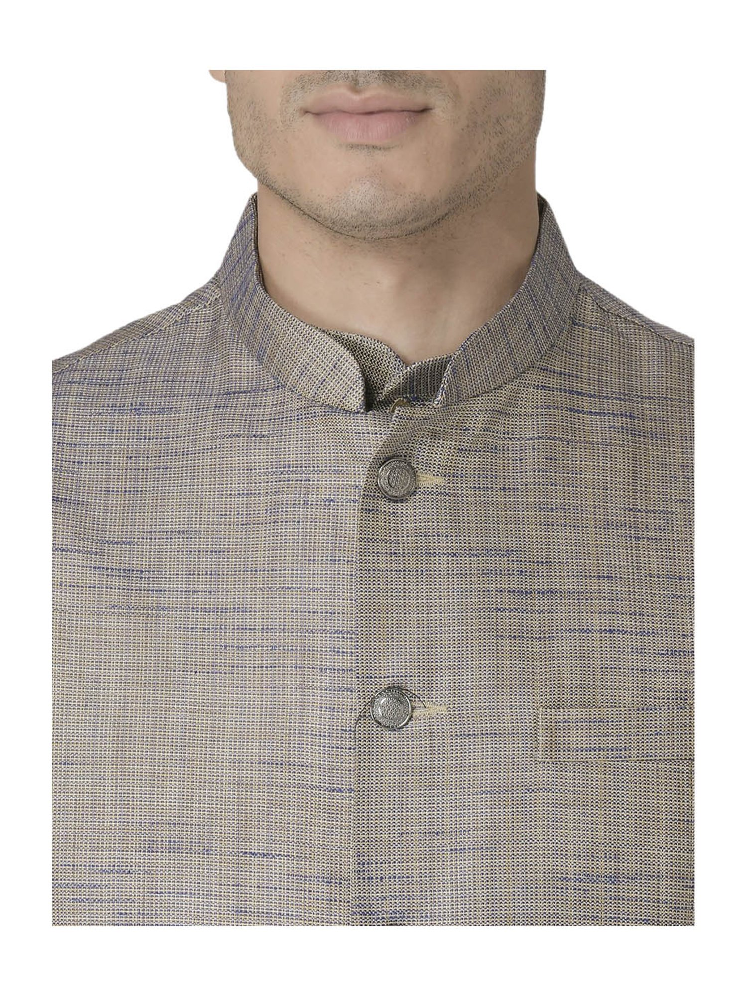 Tabard Grey Regular Fit Full Sleeves Suit