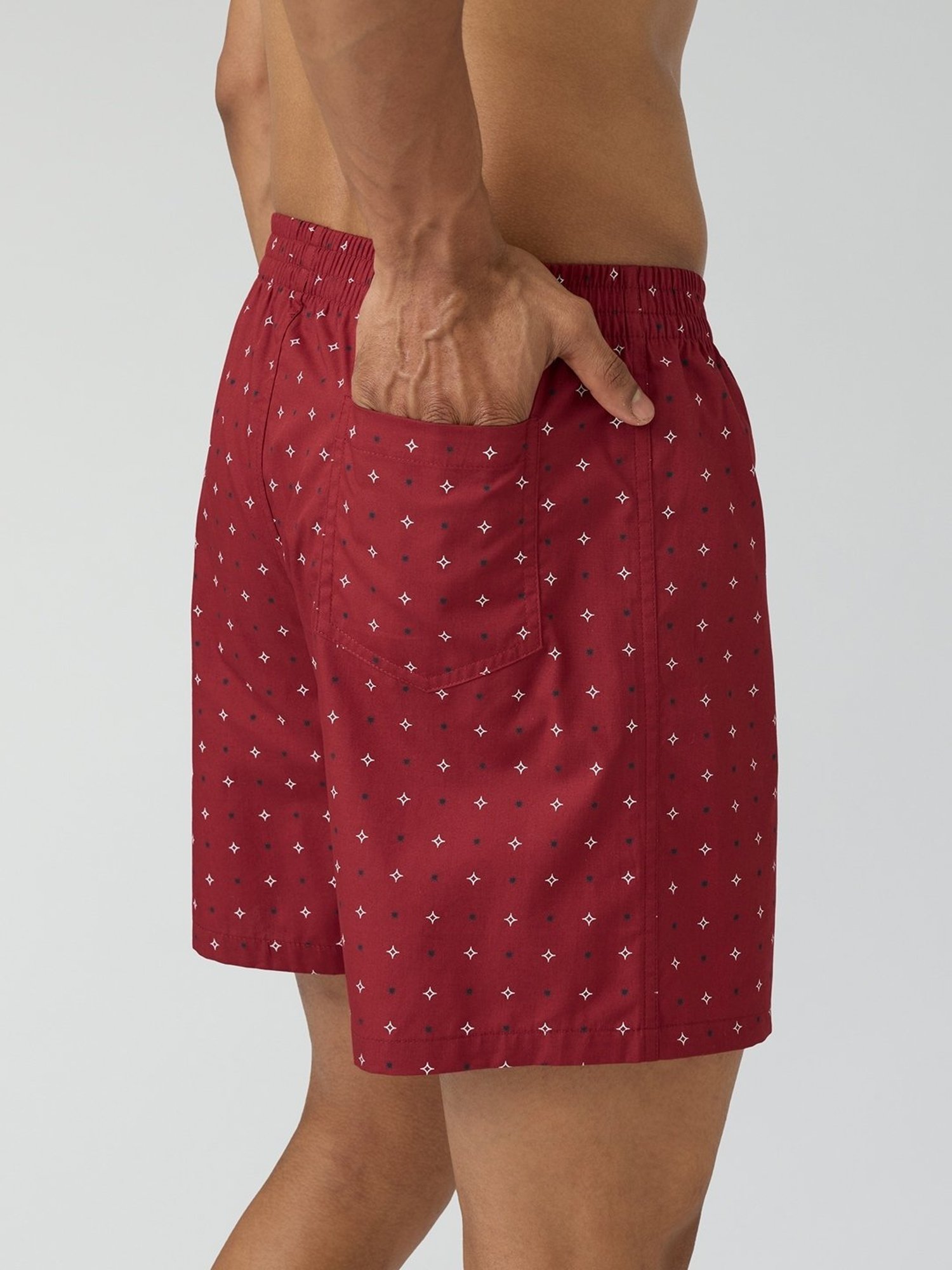 XYXX Starry Maroon Cotton Relaxed Fit Printed Boxers