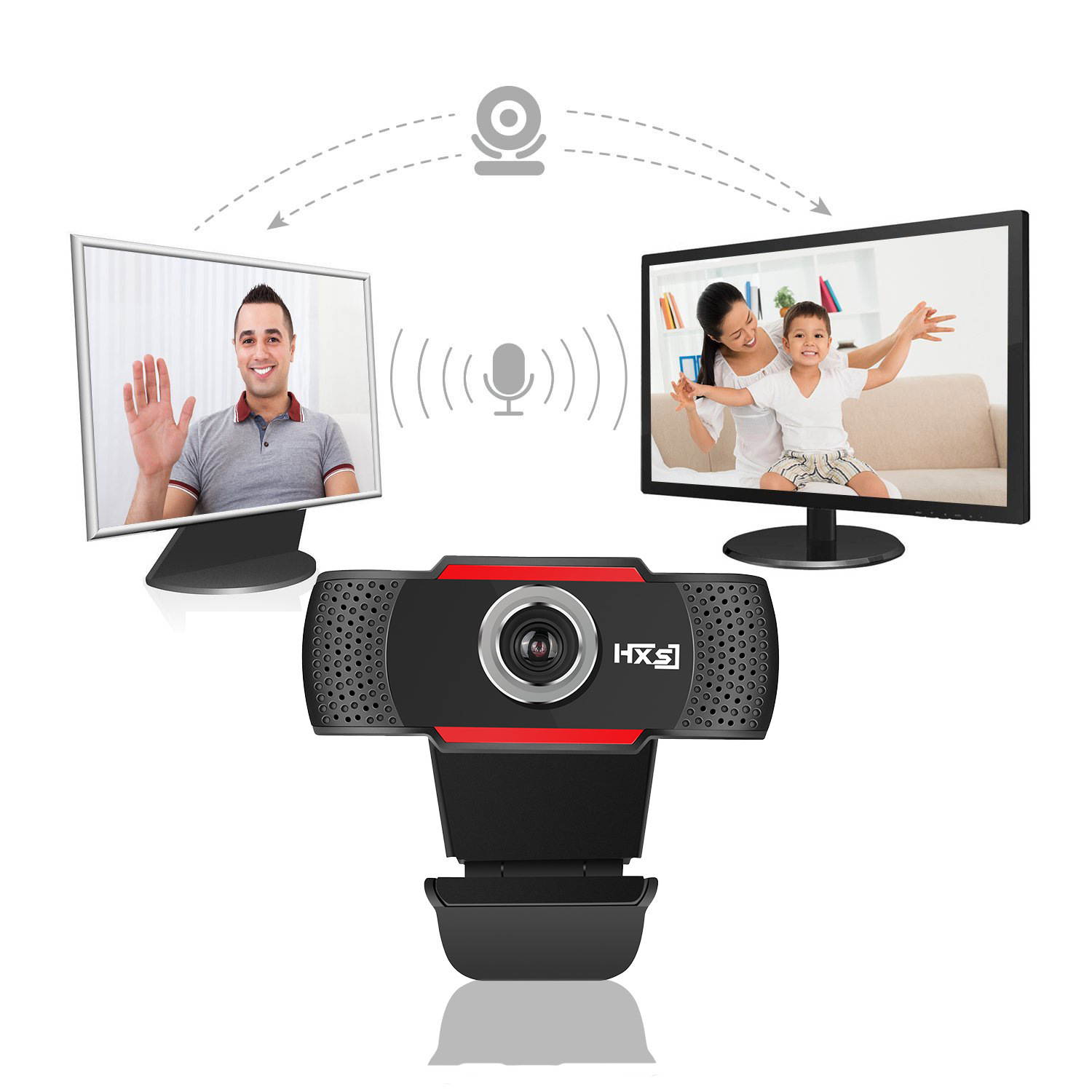 480P Webcam with Microphone USB Desktop Laptop Camera Conference Video Calling Computer Camera Flexible Rotatable Clip