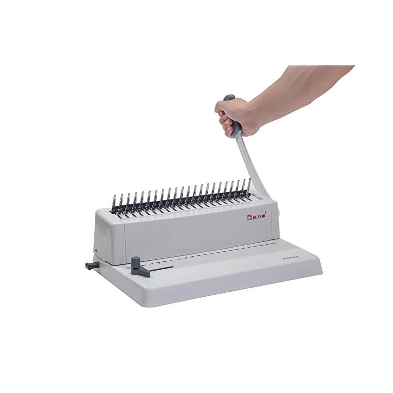 21 Hole Metal Binding Machine Comb Binding Manual Punch and Bind Operation Capacity250 Sheets by