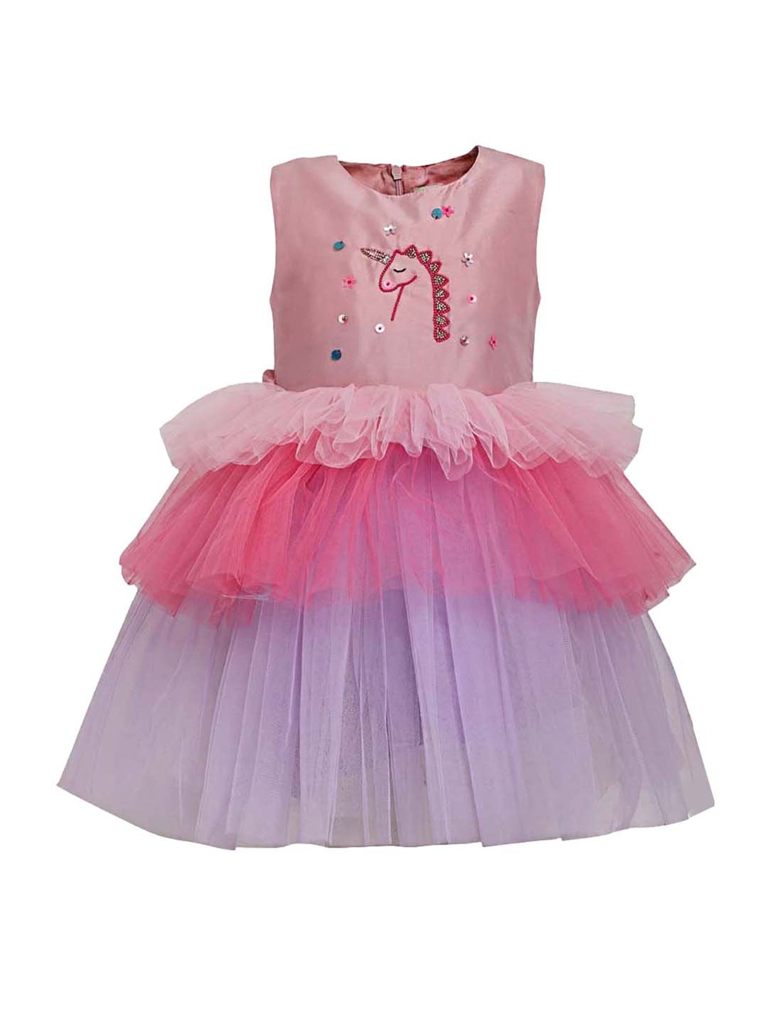A Little Fable Kids Multicolor Embellished Dress