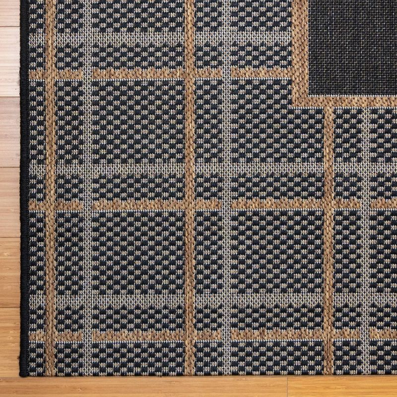2.16' x 6' Logan Runner Outdoor Rug Chestnut/Black - Laura Ashley