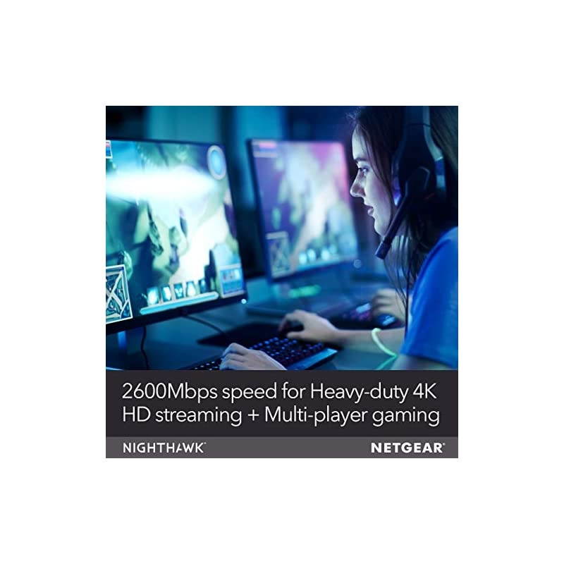 Nighthawk X4S Smart WiFi Router (R7800) - AC2600 Wireless Speed (up to 2600 Mbps) | Up to 2500 sq ft Coverage & 45 Devices | 4 x 1G Ethernet, 2 x 3.0 USB, and 1 x eSATA ports