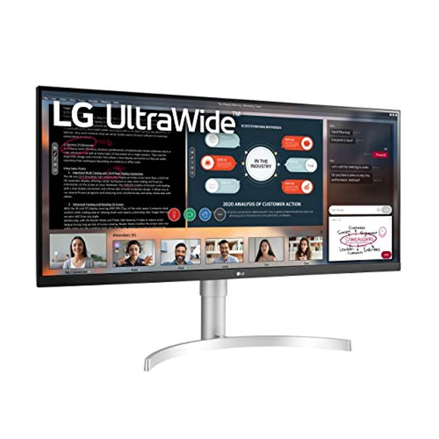 LG 34WN650-W 34-Inch 21:9 UltraWide Full HD (2560 x 1080) IPS Display with VESA DisplayHDR 400 and AMD FreeSync, Silver (34WN650-W)