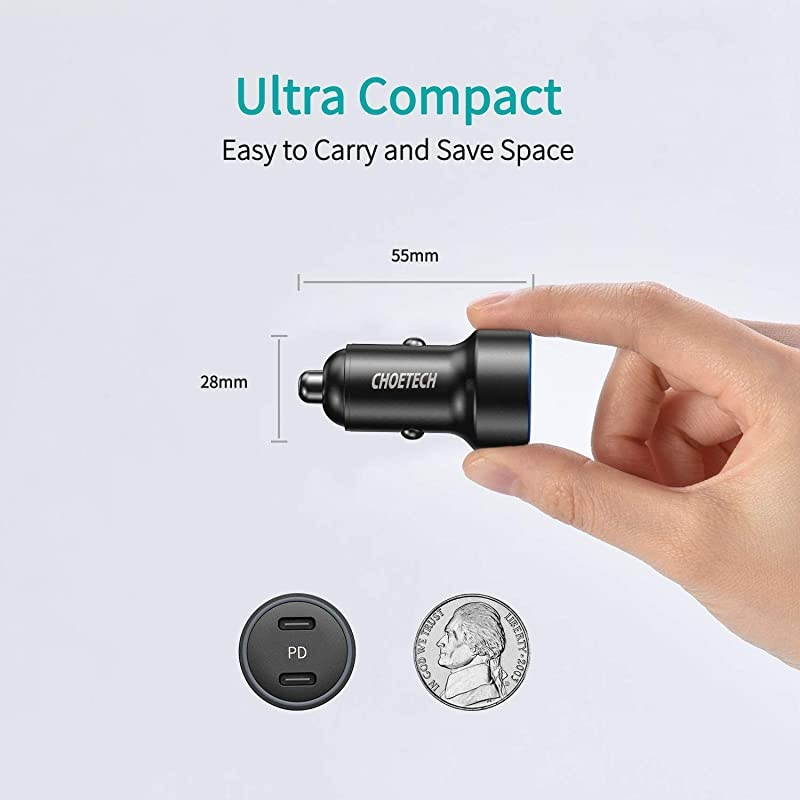 USB C Car Charger, 40W 2-Port All Metal Fast Car Charger for iPhone 12/12 Pro Max/12 Mini,Dual 20W Type C PD Car Charger for iPhone 11/11 Pro Max/SE/XS/XR/8,Galaxy S20/S10,iPad Pro,AirPods Pro