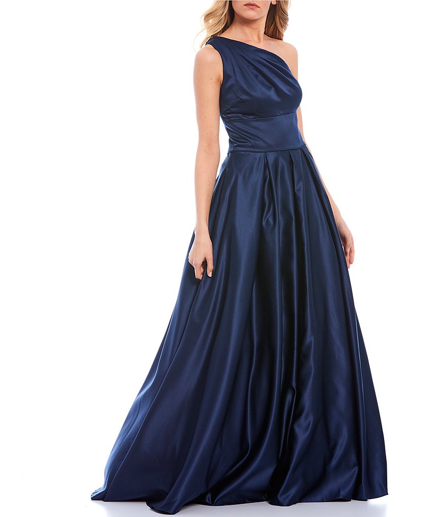 Blondie Nites One-Shoulder Satin Ball Gown