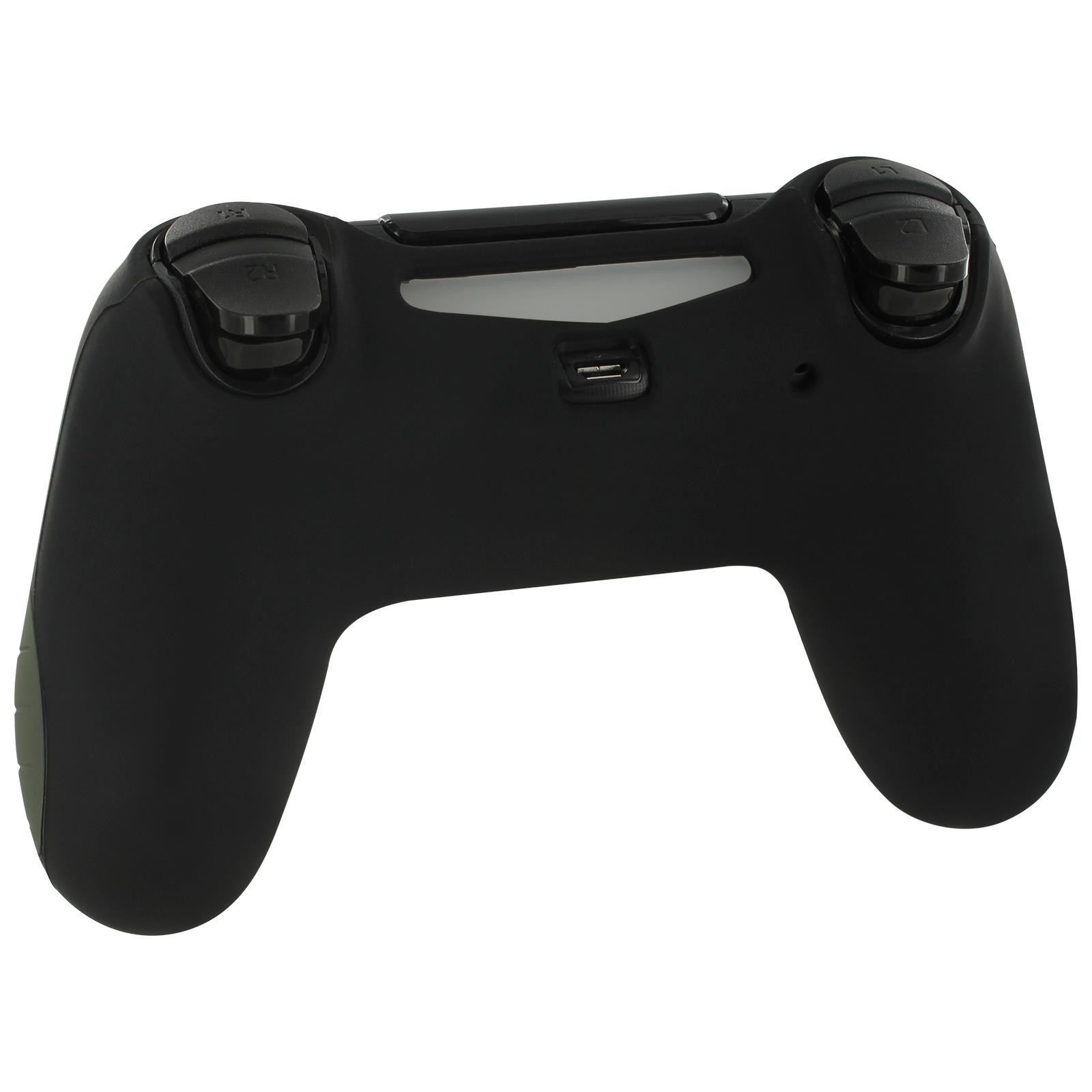 ZedLabz SG-1 silicone rubber grip cover case skin for Sony PS4 controllers - black