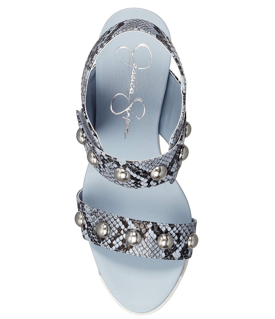 Jessica Simpson Baysie Studded Snake Print Platform Sandals
