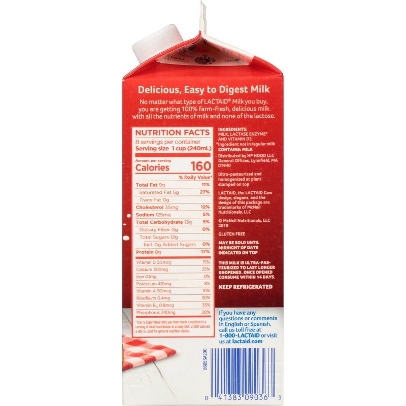 Lactaid Lactose-Free Whole Milk - 0.5gal