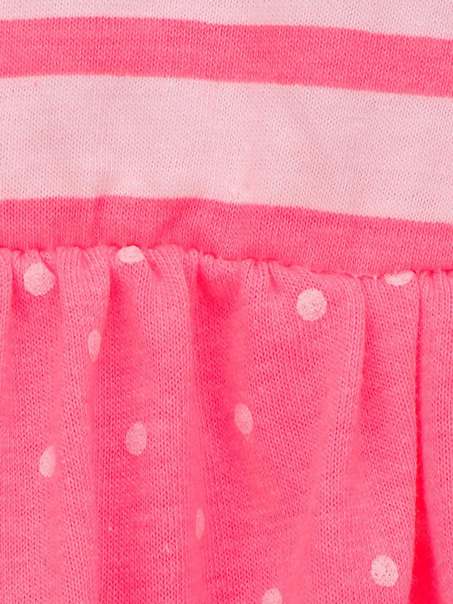 LilPicks Kids Pink & White Cotton Printed Dress