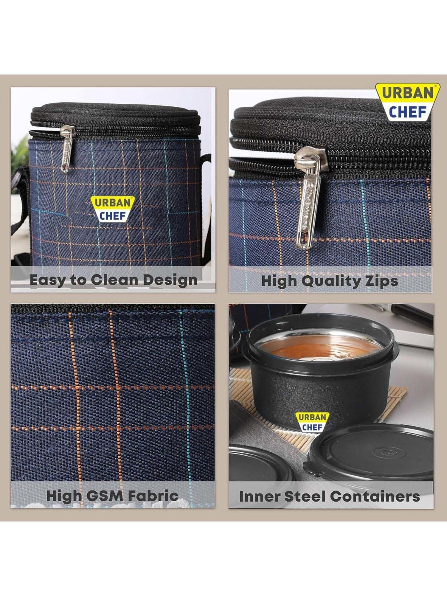 Milton Red Stainless Steel Small Tiffin Box - Set of 2