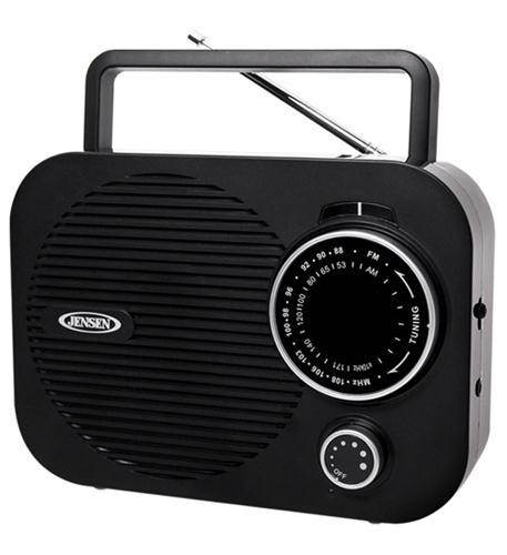 JENSEN Portable AM/FM Radio w/ Aux jack (black) MR-550-BK