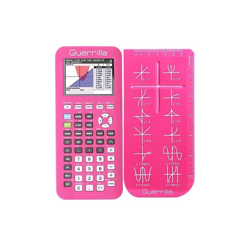 Silicone Case for Texas Instruments TI84 Plus CE Color Edition Graphing Calculator With Screen protector and Graphing Ruler Pink