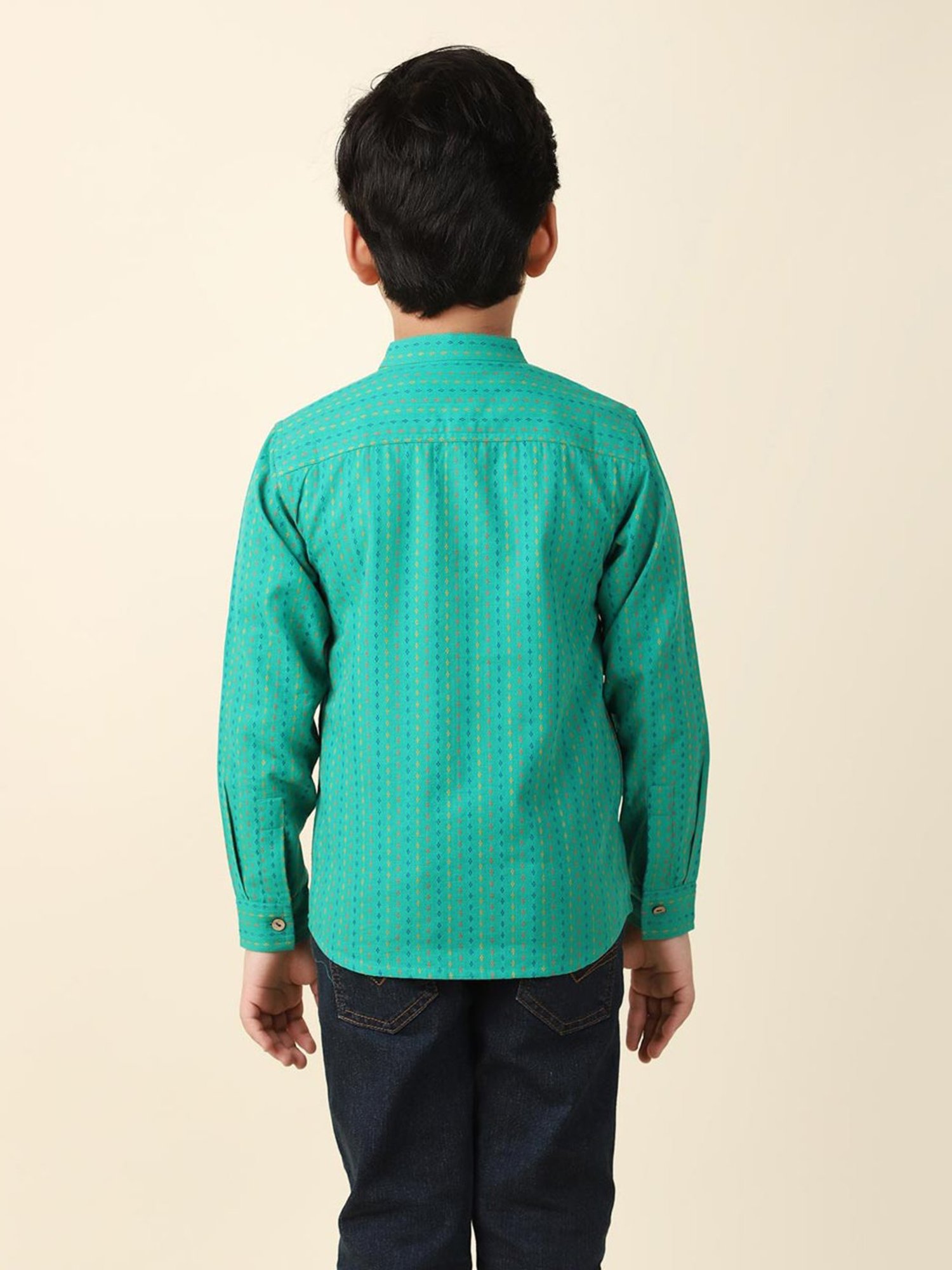 TABARD Kids Red Printed Full Sleeves Kurta