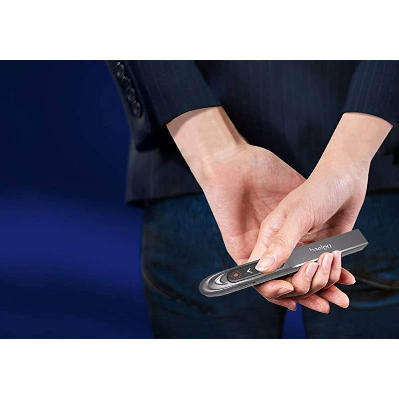 Wireless Presenter Pointer RF 24GHz Presentation Remote 200Ft Wireless Range PowerPoint Clicker Compatible PC Laptops Tablets Metallic Coating