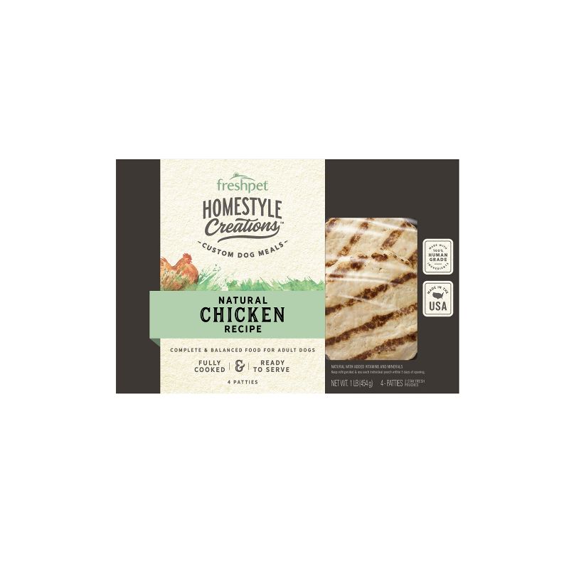 Freshpet Homestyle Creations Chicken Recipe Patties Refrigerated Wet Dog Food - 1lb