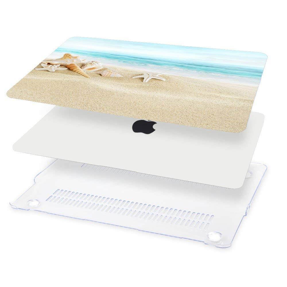 New Fashion Rubberized Clear Laptop case + Keyboard skin + Dust plug For Macbook Air 11 (Models:A1465/A1370) - Ocean Beach Starfish