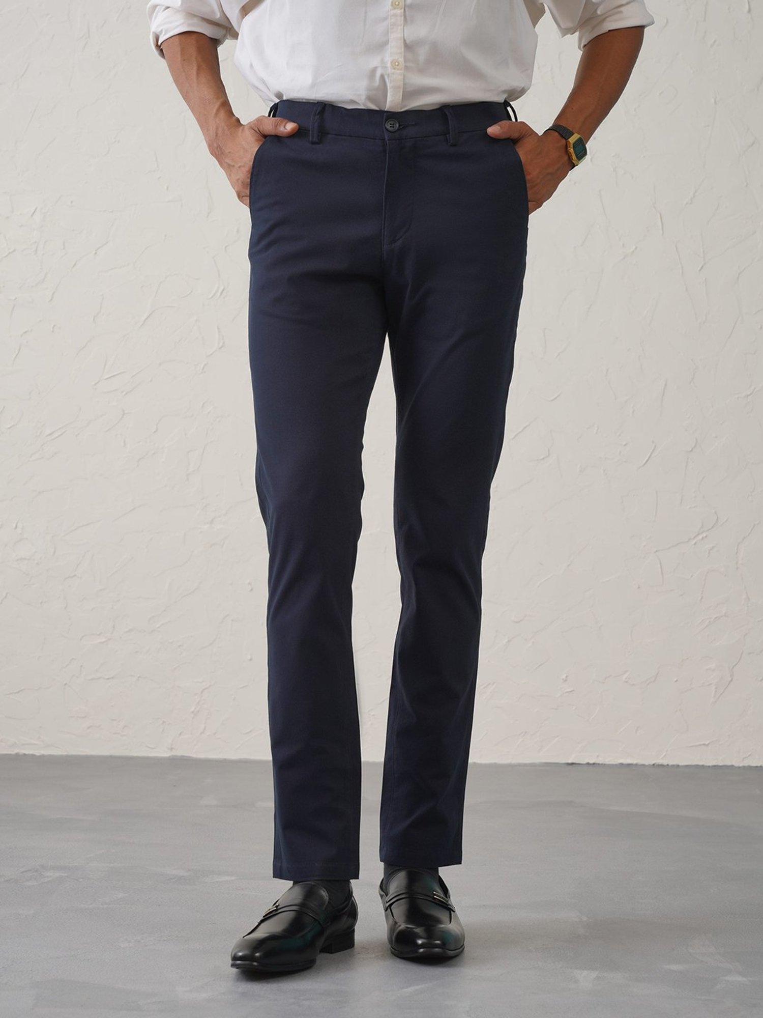 MinusOne Navy Regular Fit Chinos