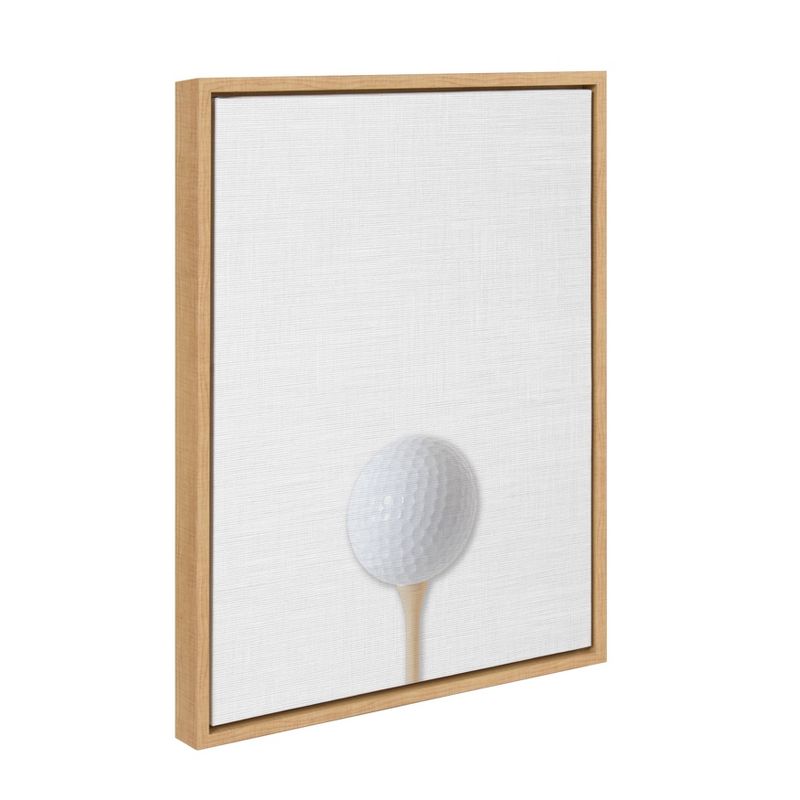 18" x 24" Sylvie Color Golf Ball Portrait Framed Canvas Natural - DesignOvation