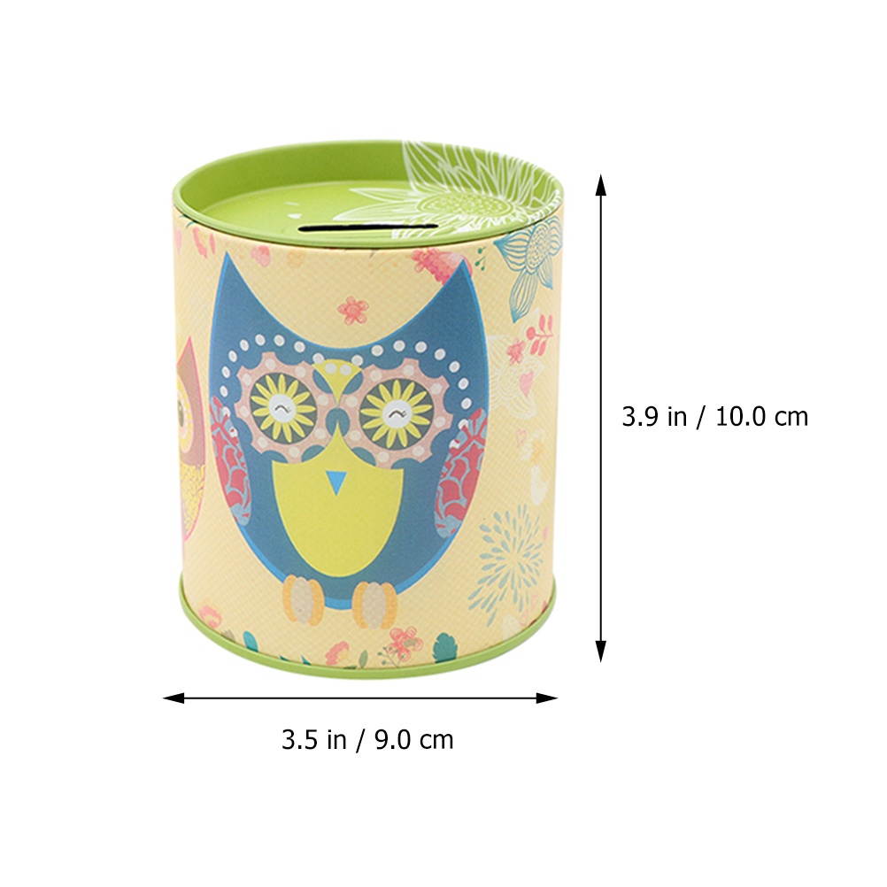 4pcs Owl Pattern Saving Boxes Piggy Banks Tinplate Money Boxes for Children
