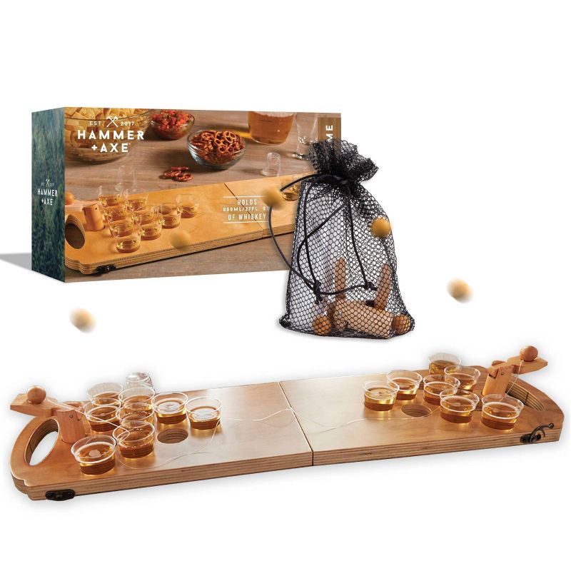 Mini Beer Pong Game Wood