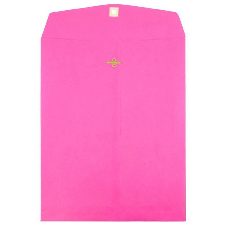 JAM Paper 12pk 10 x 13 Open End Catalog Envelopes with Clasp Closure - Hot Pink