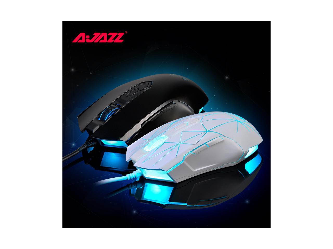 Ajazz AJ52 Watcher RGB Backlit Ergonomic Gaming Mouse, 2500 DPI A5050 7 Programmable Buttons Wired Gaming Mice for Windows Mac OS Linux, Competitor Black