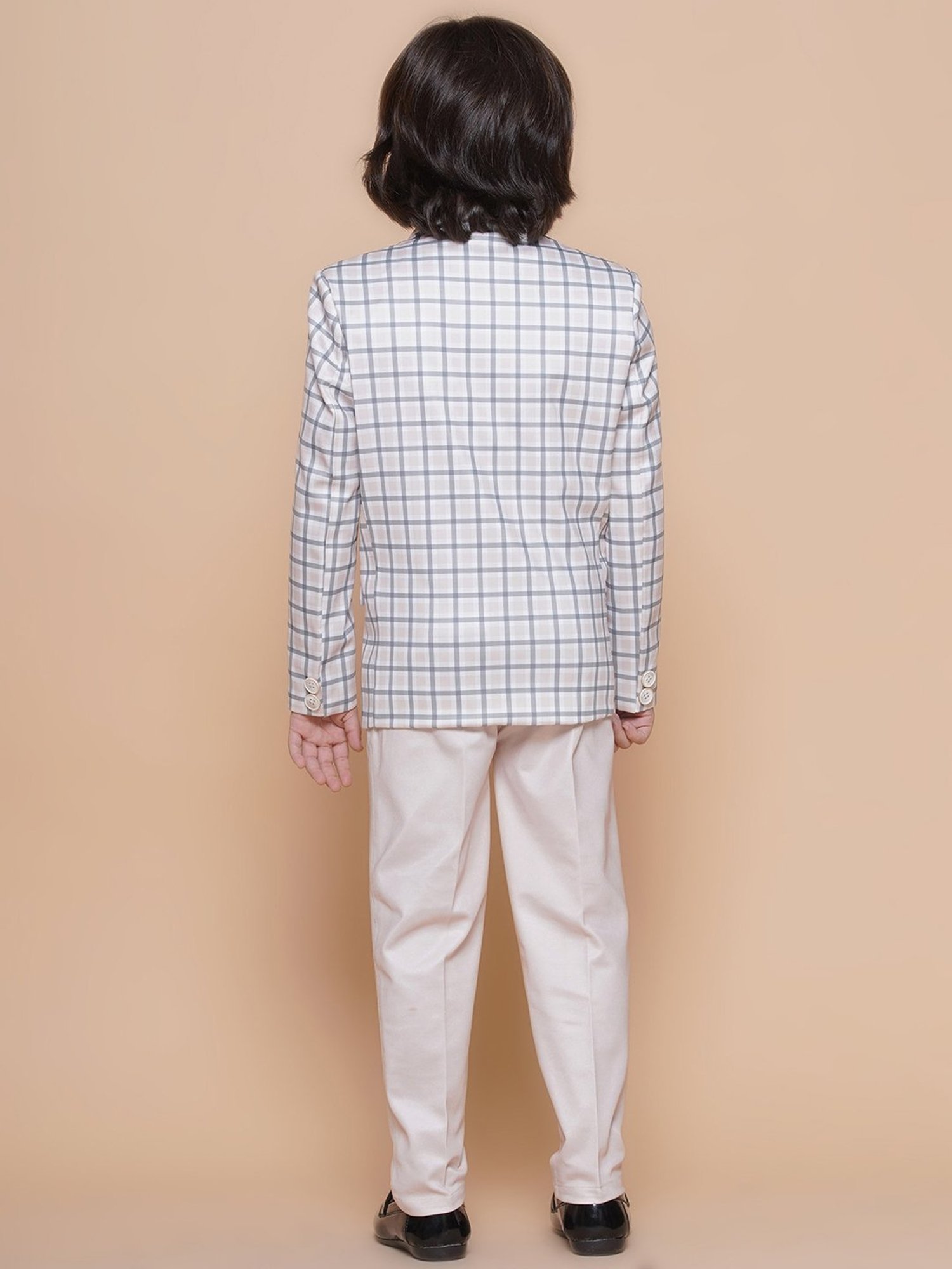 AJ Dezines Kids Sky Blue & Black Solid Full Sleeves Shirt, Pants, Coat, Waistcoat with Tie