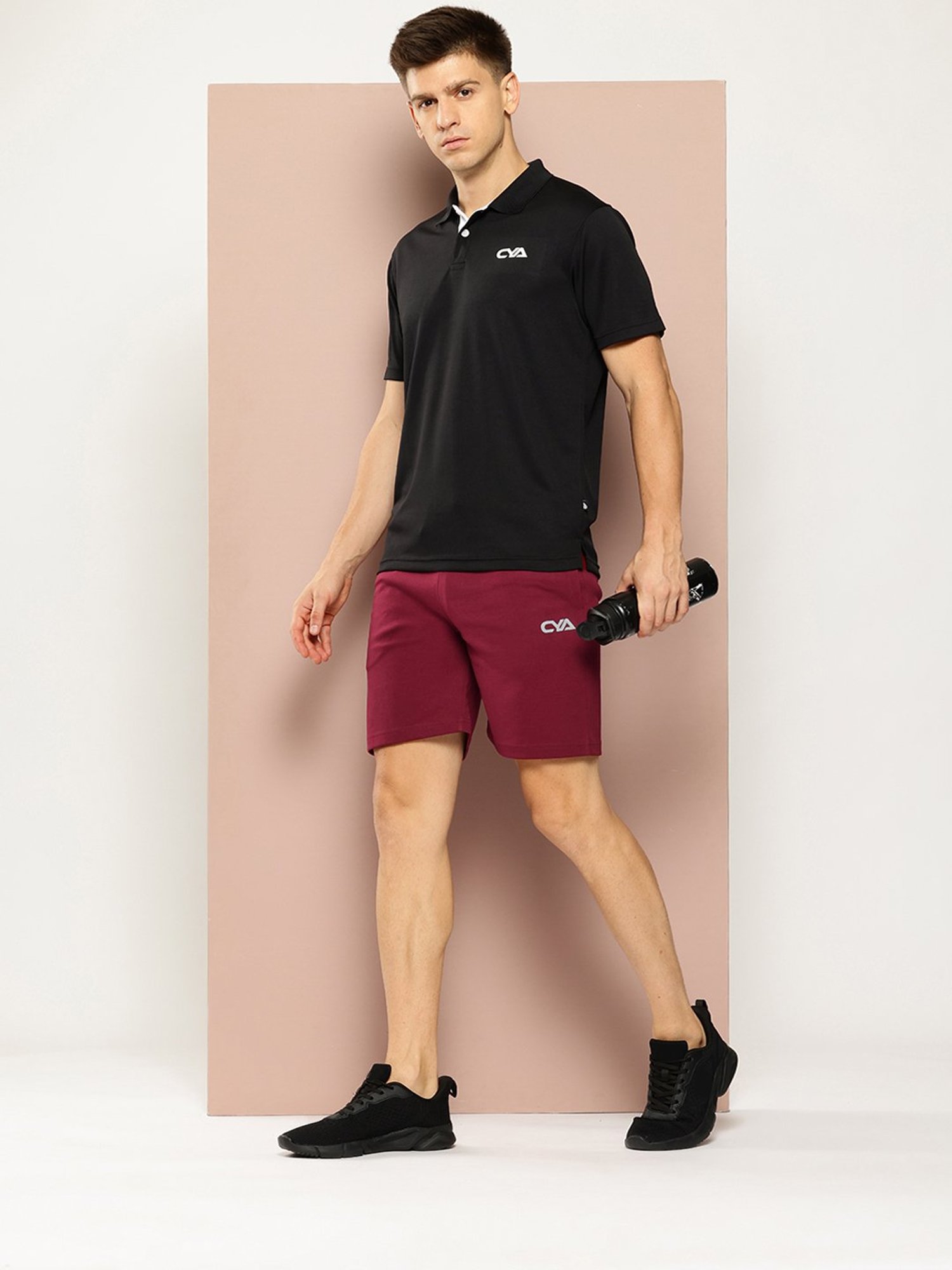 Club York Maroon Regular Fit Sports Shorts