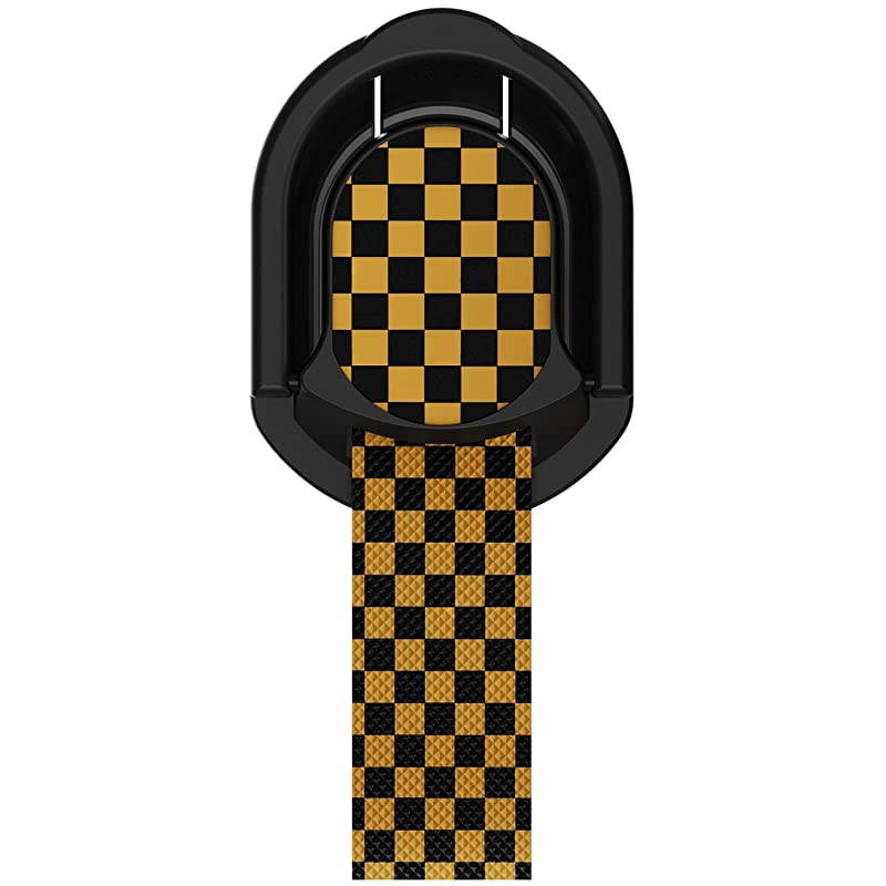 Loop Magnetic Cell Phone Finger Holder Strap with Flexible Grip Kickstand Perfect for iPhone 11 11 Pro 11 Pro Max Galaxy Note 10 Note 10 Plus S10+ S10e S10 Pixel 4 Checked Yellow