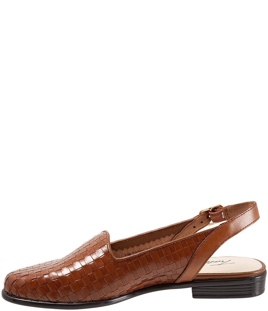 Trotters Lena Woven Leather Slingback Flats